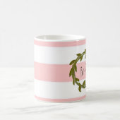 "Seien Sie noch" rosa und weiße Streifen-Tasse Kaffeetasse (Mittel)