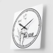 Seien Sie noch schwarz und weiß Stift Sketch Tulis Quadratische Wanduhr (Winkel)