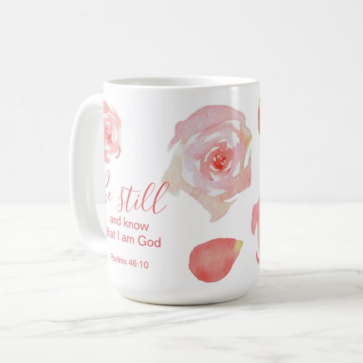 Seien Sie noch und wissen Sie, Scripting Personali Kaffeetasse (Vorderseite Links)