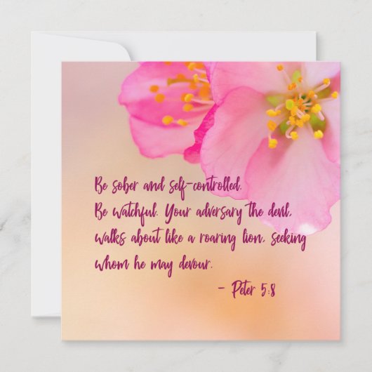 Seien Sie nüchtern und selbstkontrollieren Sie Chr (Vorderseite)