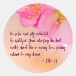 Seien Sie nüchtern und selbstkontrollieren Sie Chr Runder Aufkleber