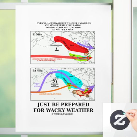 Seien Sie nur vorbereitet auf Wacky Weather El Nin Fensteraufkleber (Zuhause)