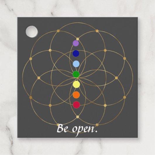 Seien Sie offen Chakra & Samen des Lebens Geschenkanhänger (Vorderseite)