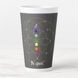Seien Sie offen Chakra & Samen des Lebens Milchtasse