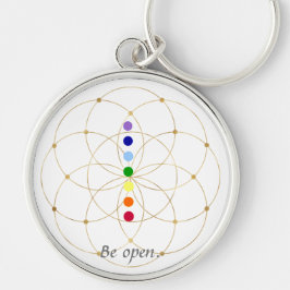 Seien Sie offen Chakra & Samen des Lebens Schlüsselanhänger