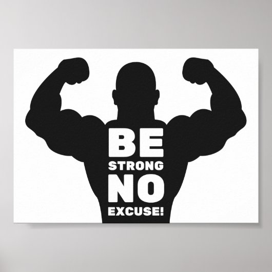 Seien Sie ohne Entschuldigung stark | Bodybuilder Poster (Vorne)