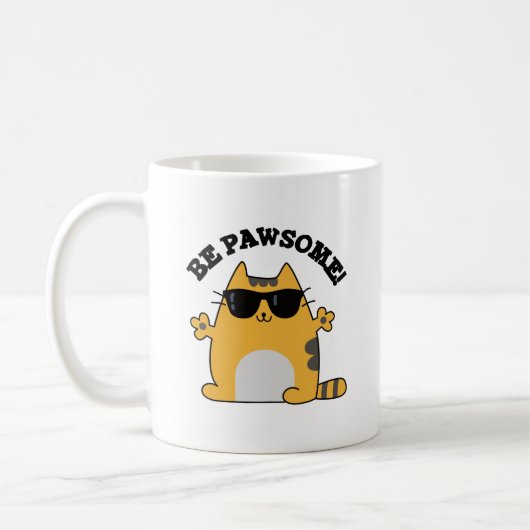 Seien Sie pawsome Funny Phantastisch Cat Pub Kaffeetasse (Links)