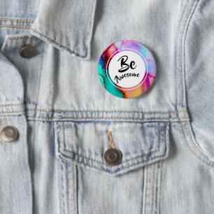 Seien Sie Phantastisch, rosa und türkisfarben, Abs Button