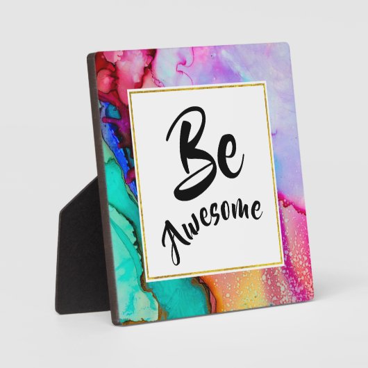 Seien Sie Phantastisch, rosa und türkisfarben, Abs Fotoplatte (Vorderseite)