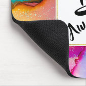 Seien Sie Phantastisch, rosa und türkisfarben, Abs Mousepad (Ecke)