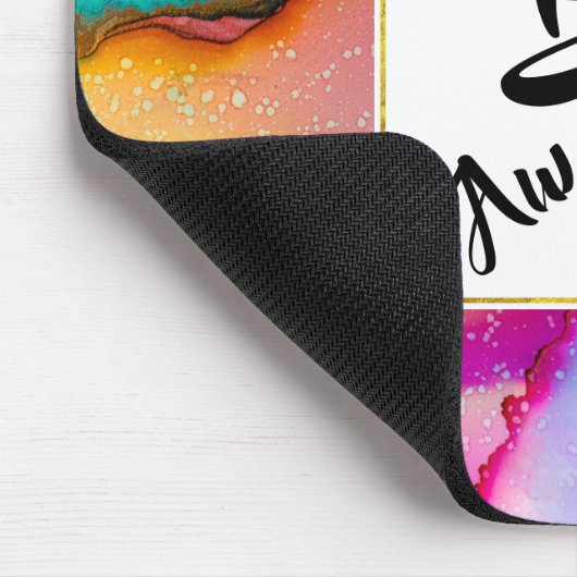 Seien Sie Phantastisch, rosa und türkisfarben, Abs Mousepad (Ecke)