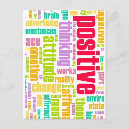 Seien Sie positiv! Bleibe positiv! Postkarte (Vorderseite)