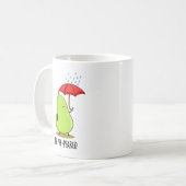 Seien Sie präpezifische, sonnige Birne in Regenpun Kaffeetasse (Vorderseite Links)