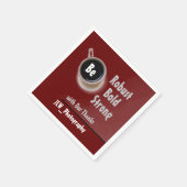 Seien Sie robust, kräftig und dank des Kaffees zu Serviette (Ecke)