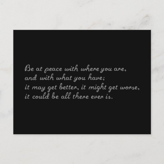 Seien Sie ruhig Postkarte (Vorderseite)