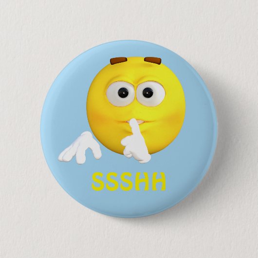 Seien Sie ruhiges Emoji Emoticon-Cartoon-Gesicht Button (Vorderseite)