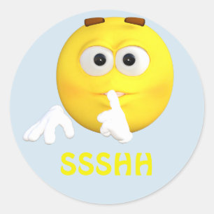 Seien Sie ruhiges Emoji Emoticon-Cartoon-Gesicht Runder Aufkleber