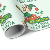 Seien Sie sagt Weihnachtself-Muster gut Geschenkpapier (Rolleneckpunkt)