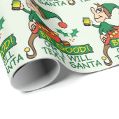 Seien Sie sagt Weihnachtself-Muster gut Geschenkpapier (Rolleneckpunkt)