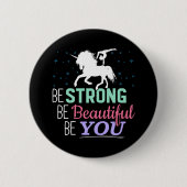 Seien Sie schön - Gymnastik Einhorn Button (Vorderseite)
