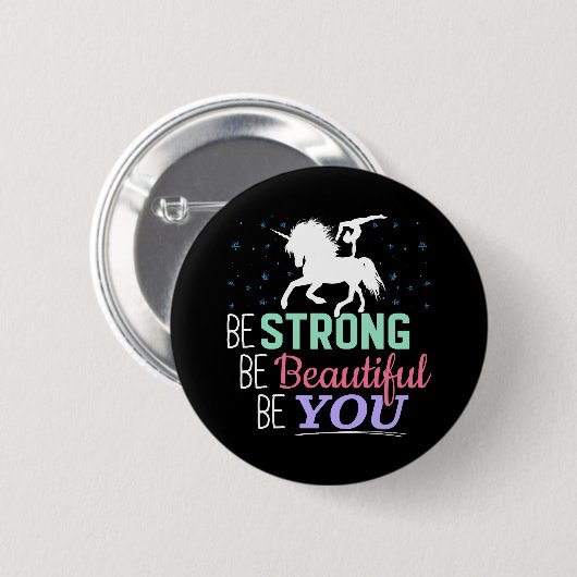 Seien Sie schön - Gymnastik Einhorn Button (Vorne & Hinten)