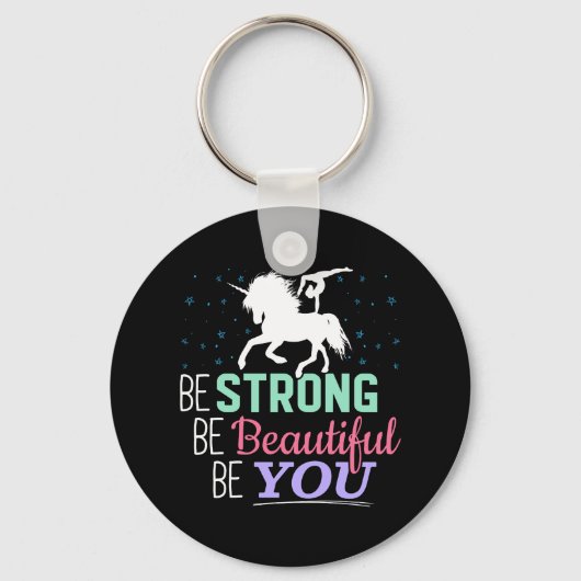 Seien Sie schön - Gymnastik Einhorn Schlüsselanhänger (Vorderseite)