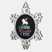 Seien Sie schön - Gymnastik Einhorn Schneeflocken Zinn-Ornament (Rechts)
