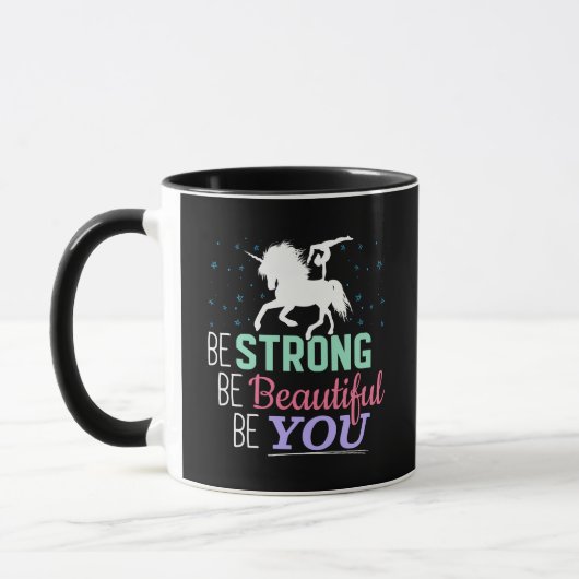 Seien Sie schön - Gymnastik Einhorn Tasse (Links)