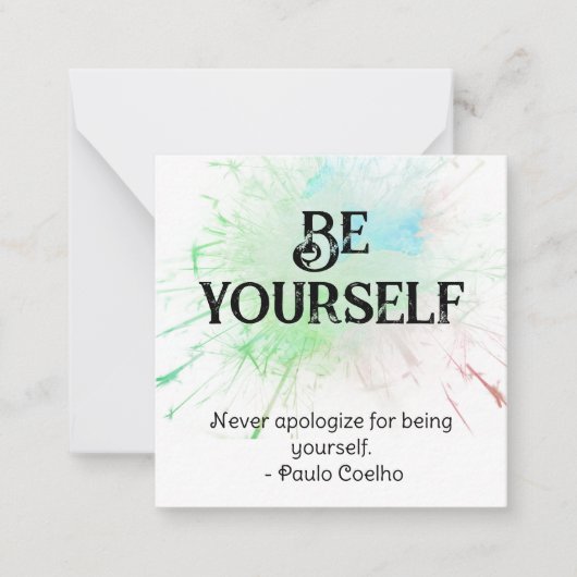 *~* SEIEN SIE SELBST AP62 Paulo Coelho flache Note Mitteilungskarte (Vorderseite)
