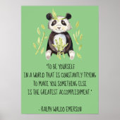 Seien Sie selbst Emerson Zitat mit Boho Panda Poster (Vorne)