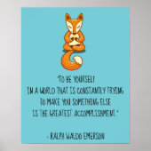 Seien Sie selbst Emerson Zitat mit Fox Poster (Vorne)