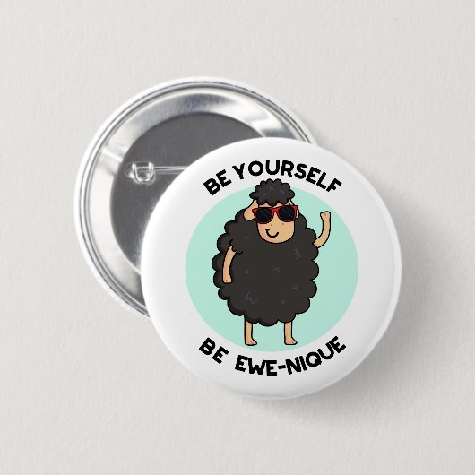 Seien Sie selbst Ewenique Funny Sheep Pub Button (Vorne & Hinten)