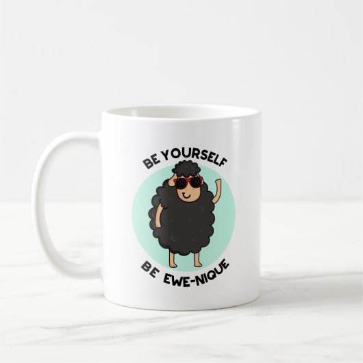 Seien Sie selbst Ewenique Funny Sheep Pub Kaffeetasse (Links)