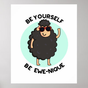 Seien Sie selbst Ewenique Funny Sheep Pub Poster