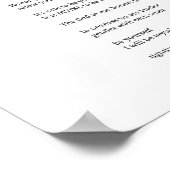 Seien Sie selbst Gedicht Schwarz-weiße Wandkunst D Poster (Ecke)