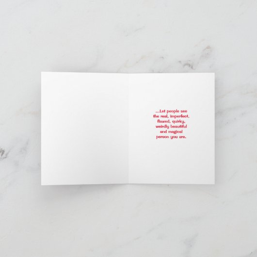 Seien Sie selbst Karte (Innenseite)