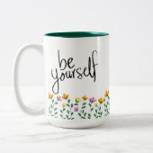 SEIEN SIE SELBST NIEDLICH MIT BLUME ZWEIFARBIGE TASSE (Links)