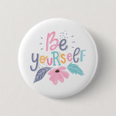 Seien Sie selbst | Pastell - Blume Button (Vorderseite)