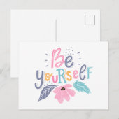 Seien Sie selbst | Pastell - Blume Postkarte (Vorne/Hinten)