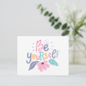 Seien Sie selbst | Pastell - Blume Postkarte (Stehend Vorderseite)