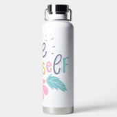 Seien Sie selbst | Pastell - Blume Trinkflasche (Rückseite)