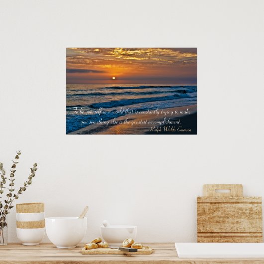 Seien Sie selbst Poster mit Emerson Zitat (Küche)