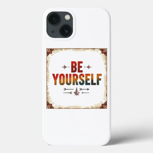 Seien Sie selbst | Rainbow-bedrückte Typografie Case-Mate iPhone Hülle (Rückseite)