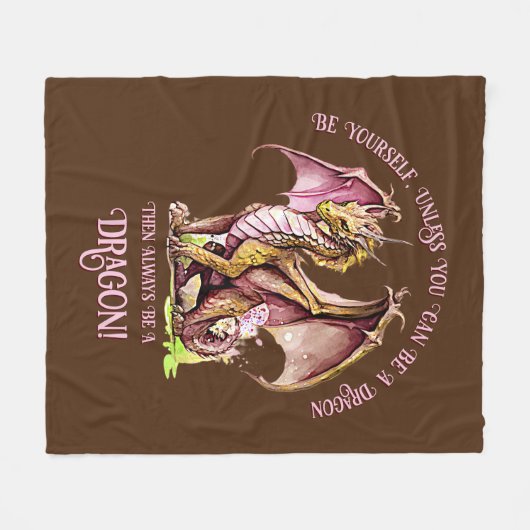 Seien Sie selbst, wenn Sie kein Drache sein können Fleecedecke (Vorderseite (Horizontal))
