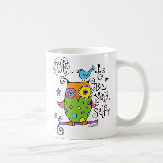 Seien Sie sich Eulen-Tasse Kaffeetasse (Rechts)