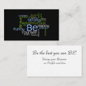 SEIEN Sie sich inspirierend Wort-Wolke Visitenkarte (Vorne/Hinten)