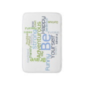 SEIEN Sie sich motivierend Wort-Wolken-Schablone Badematte (Vorderseite Vertikal)