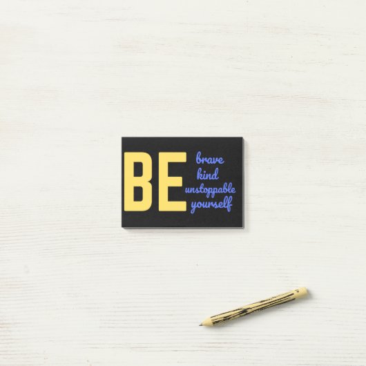 SEIEN SIE SICH SELBSTVERSTÄNDLICH. POST-IT KLEBEZETTEL (Auf Schreibtisch)