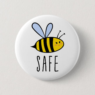 Seien Sie sicher, niedliche Biene Button
