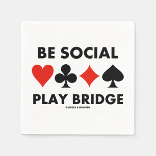 Seien Sie Social Play Bridge Vier-Card-Anzug Ratsc Serviette